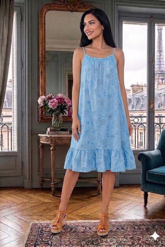 Robes mi-longues Femme Blanc Miss Azur efp25110 Efashion Paris