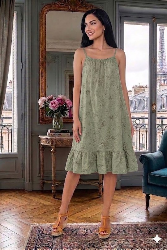 Robes mi-longues Femme Blanc Miss Azur efp25110 Efashion Paris