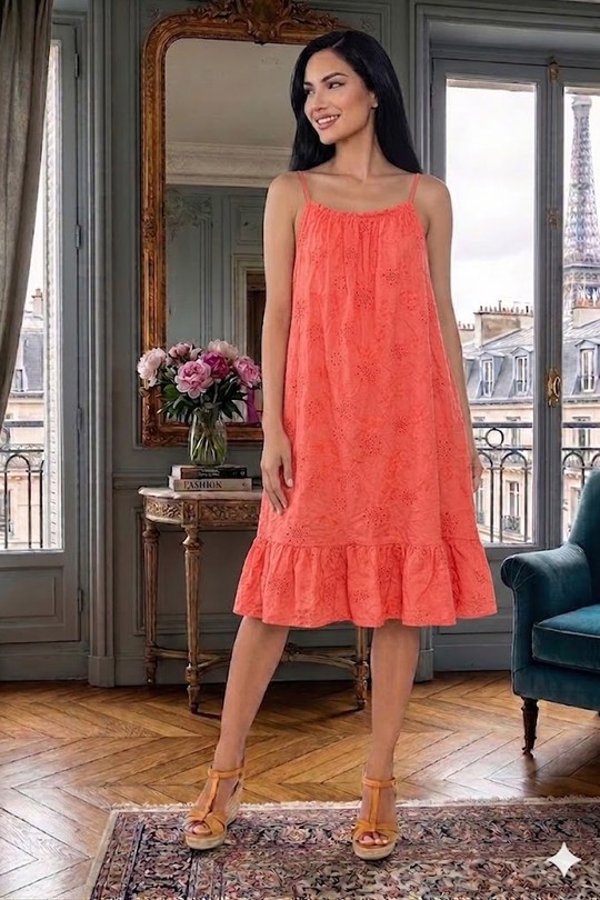 Robes mi-longues Femme Blanc Miss Azur efp25110 Efashion Paris
