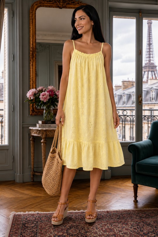 Robes mi-longues Femme Blanc Miss Azur efp25110 Efashion Paris