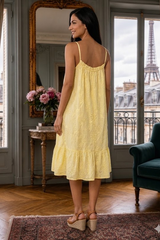 Robes mi-longues Femme Blanc Miss Azur efp25110 Efashion Paris
