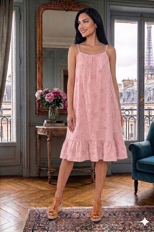 Robes mi-longues Femme Blanc Miss Azur efp25110 Efashion Paris