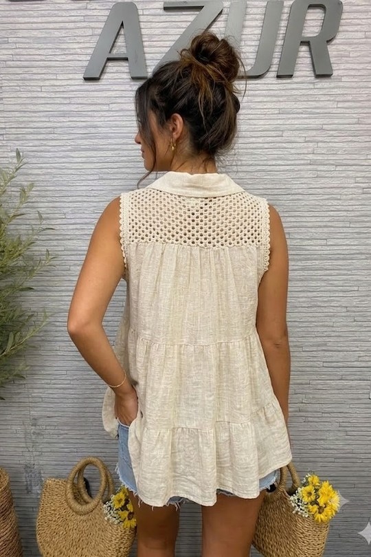 Chemises Femme Blanc Miss Azur efp24246 Efashion Paris