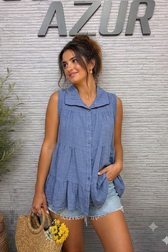 Chemises Femme Blanc Miss Azur efp24246 Efashion Paris