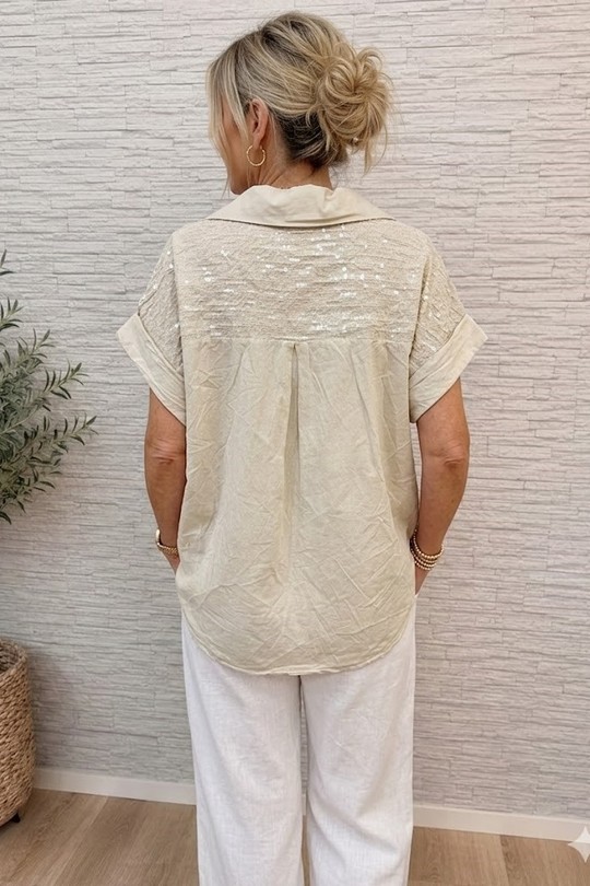 Blouses Femme Blanc Miss Azur efp18337 Efashion Paris