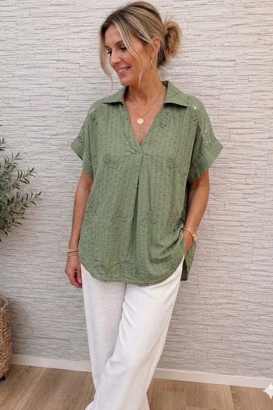 Blouses Femme Blanc Miss Azur efp18337 Efashion Paris