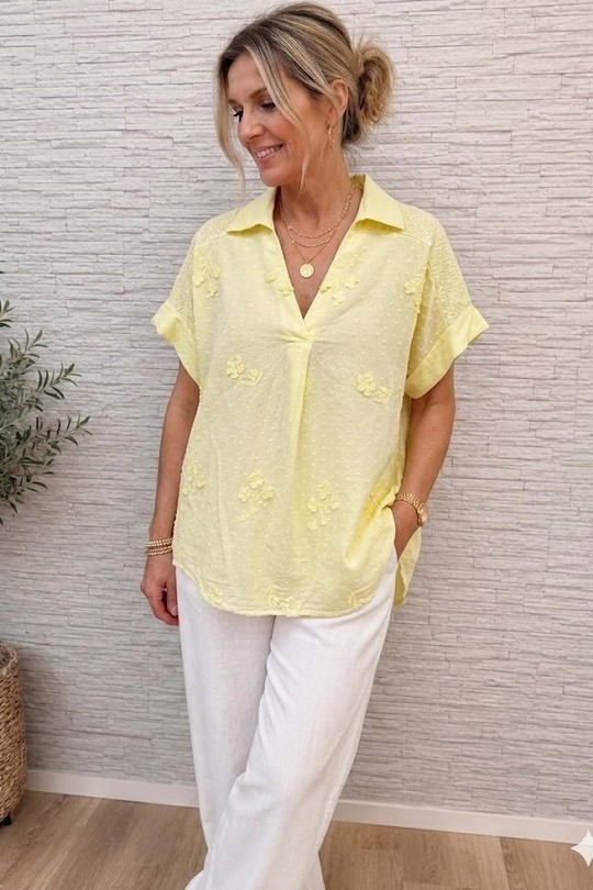 Blouses Femme Blanc Miss Azur efp18337 Efashion Paris