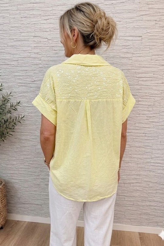 Blouses Femme Blanc Miss Azur efp18337 Efashion Paris