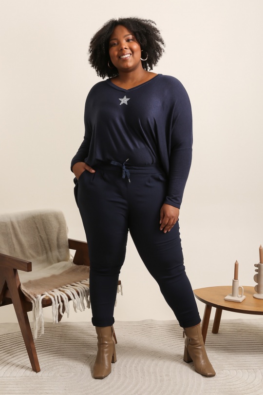 Trousers Women Navy blue Laura Paris (MKL) 1265 Efashion Paris
