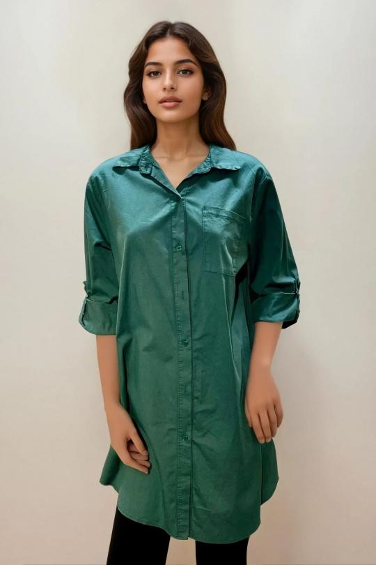 Chemises Femme Vert sapin OXXYZEN 6505A Efashion Paris
