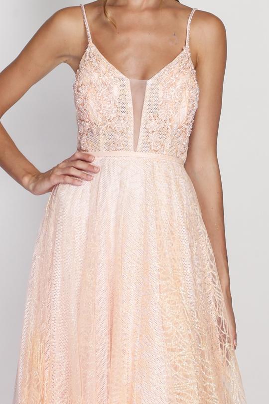 Robes de soirée Femme Rose C FAIT POUR VOUS 7017 Efashion Paris