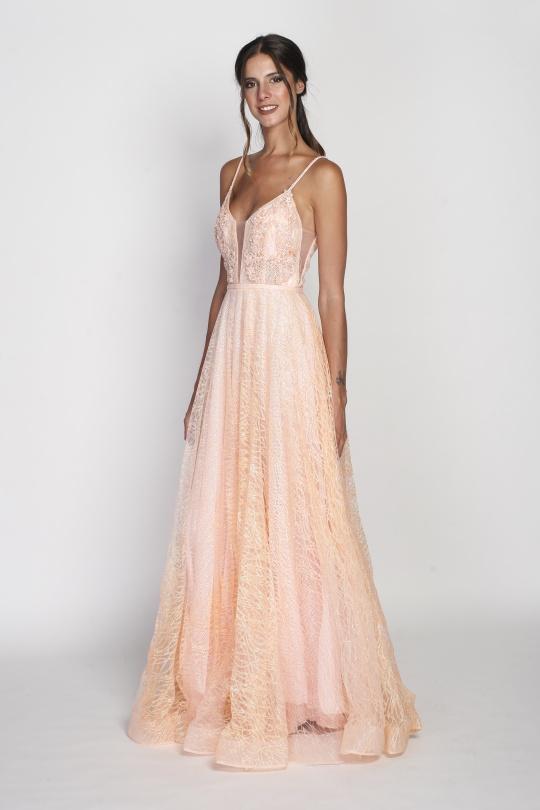 Robes de soirée Femme Rose C FAIT POUR VOUS 7017 Efashion Paris