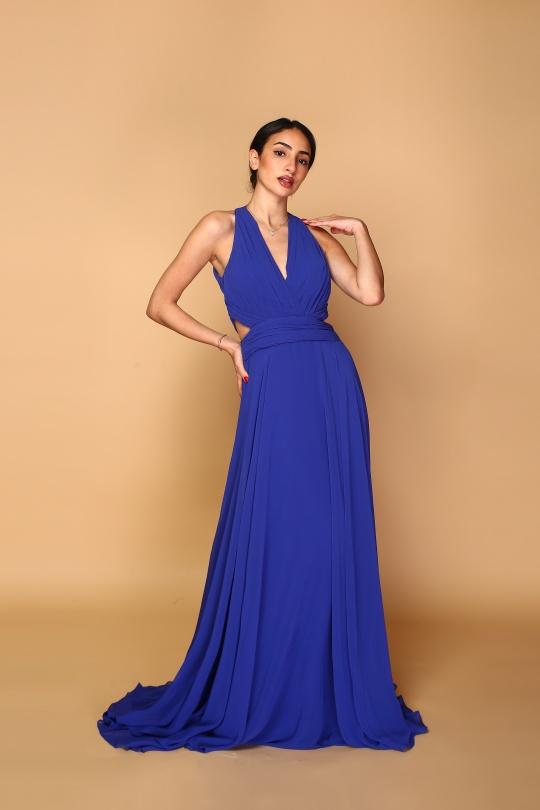 Robes de soirée Femme Bleu royal C FAIT POUR VOUS 7007 Efashion Paris