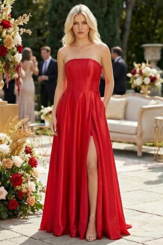 Robes de soirée Femme Rouge C FAIT POUR VOUS 7068 Efashion Paris