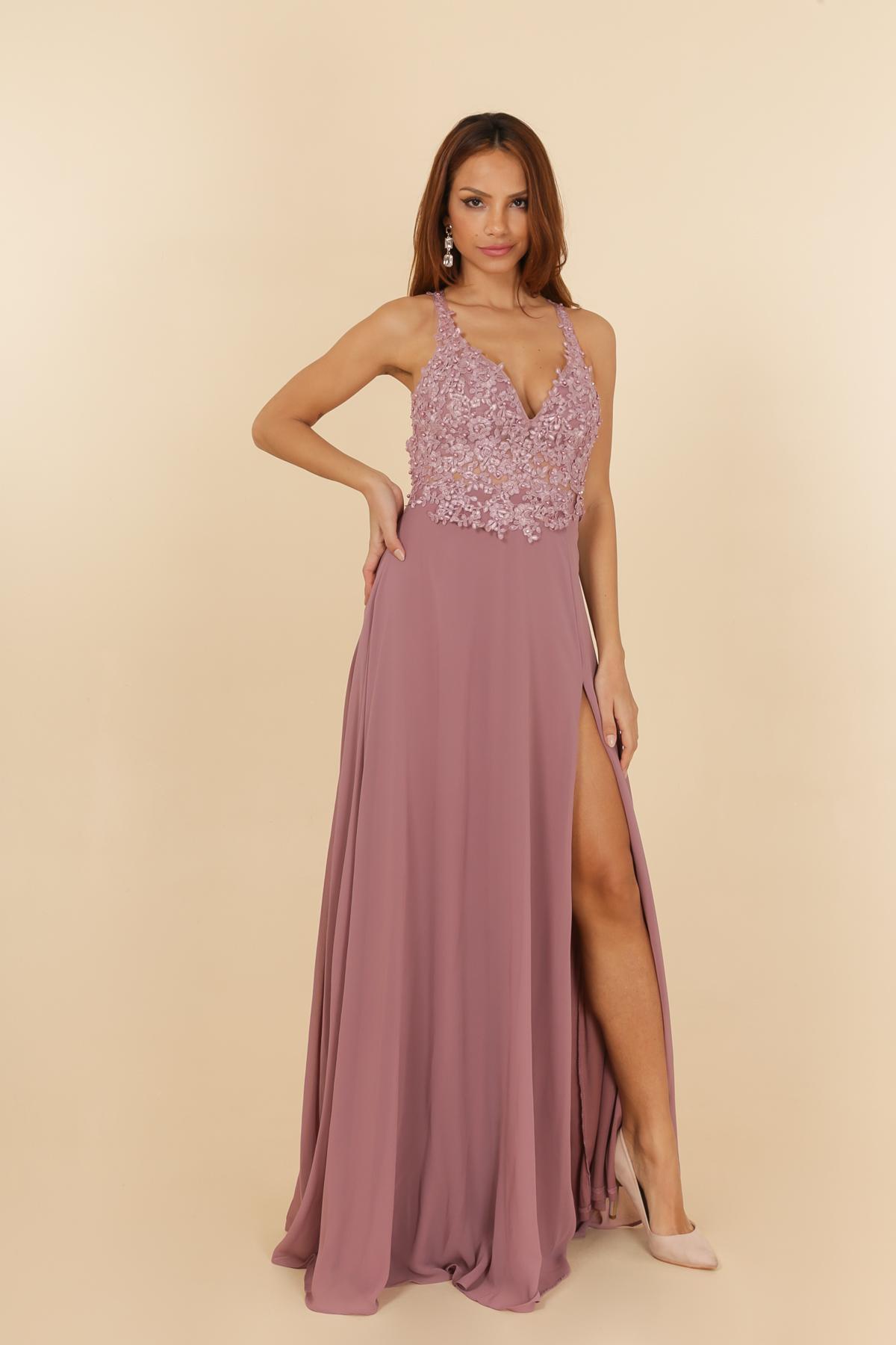 Robes de soirée Femme Rose C FAIT POUR VOUS 7015 #c Efashion Paris