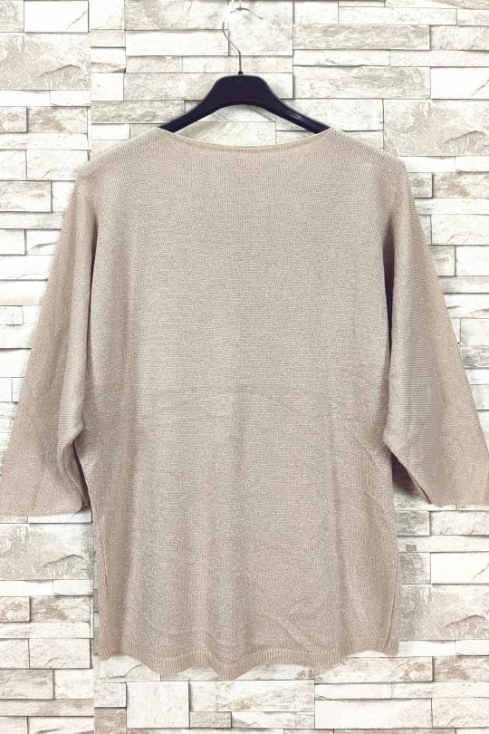 Pulls Femme Beige NEW SUNSHINE 2203 Efashion Paris