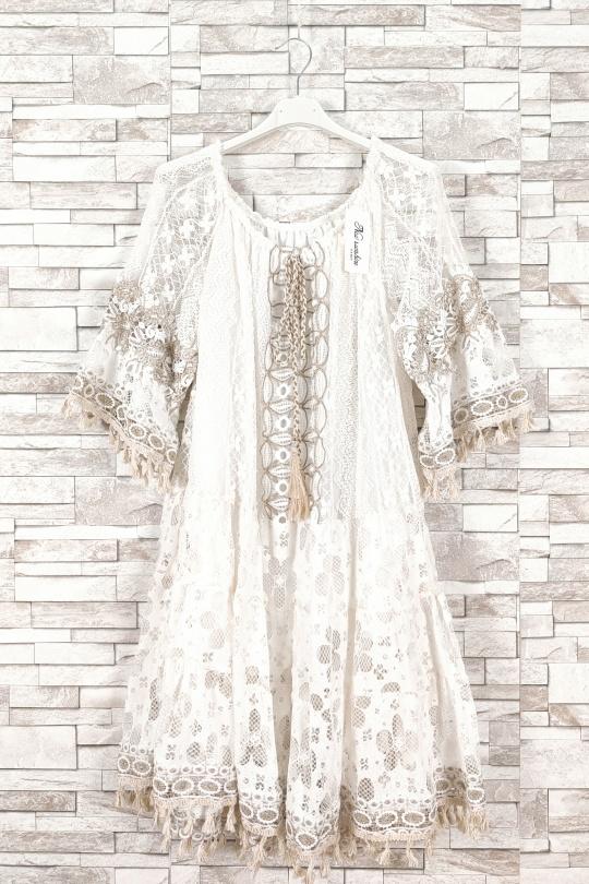Robes mi-longues Femme Blanc NEW SUNSHINE 5103 Efashion Paris