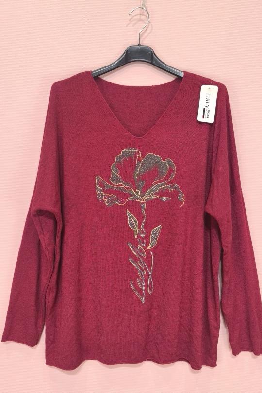 Camisetas Mujer Dark red NEW SUNSHINE 21336 Efashion Paris