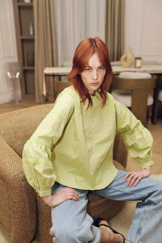 Chemises Femme Vert pomme GG luxe 1217 Efashion Paris