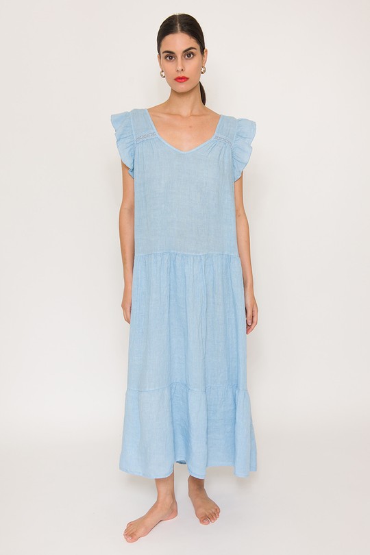 Maxi dresses Women 4328-BLEU CIEL GG luxe | Efashion Paris on eFashion.