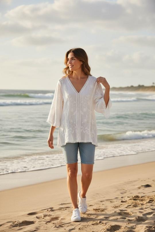 Tops Femme Blanc ROSEMARY COLLECTION ELYSE900 Efashion Paris