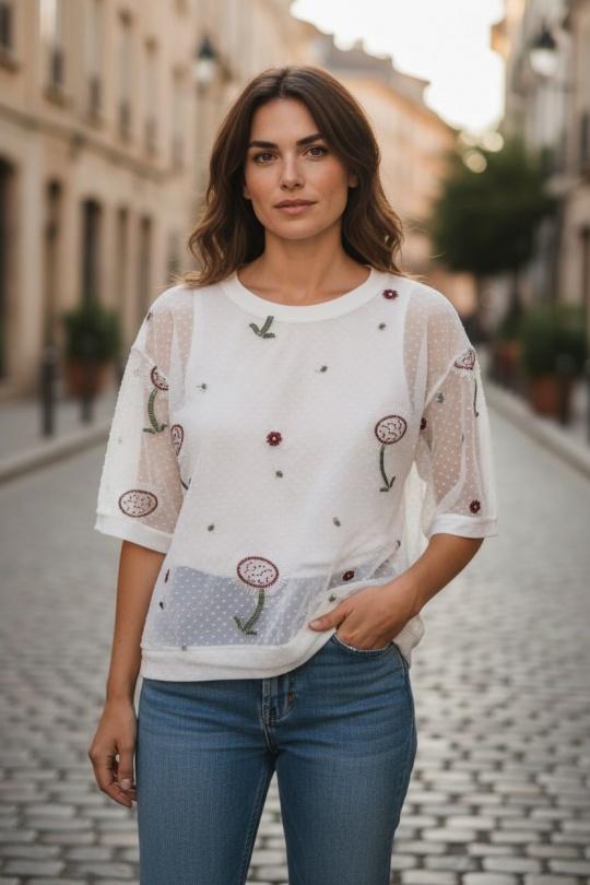 Tops Femme Blanc ROSEMARY COLLECTION VOILE850 Efashion Paris