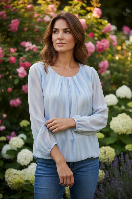 Tops Women Sky blue ROSEMARY COLLECTION SONIA750 Efashion Paris