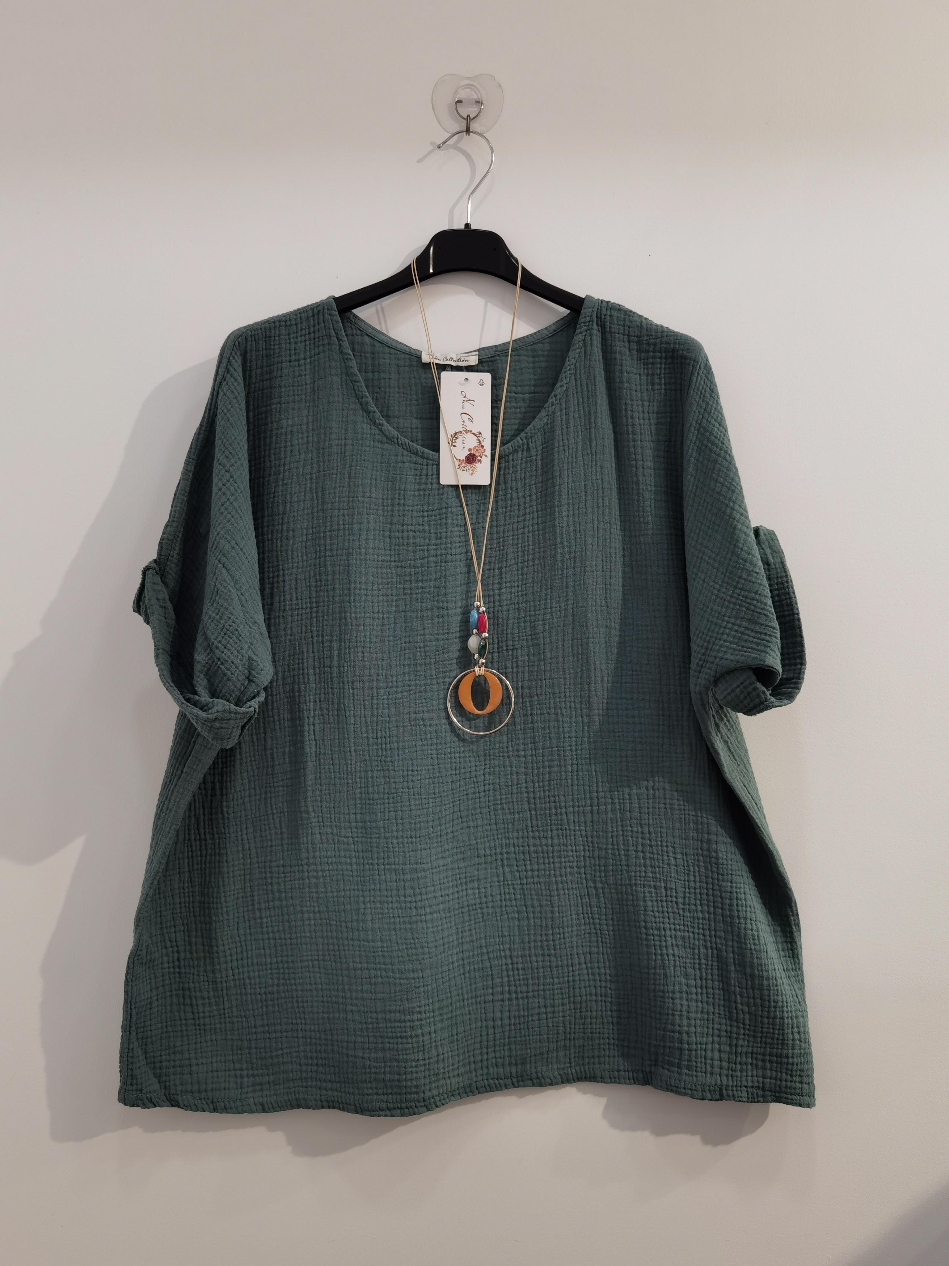 Tops Femme Vert canard ROSEMARY COLLECTION TOP650GAZ #c Efashion Paris