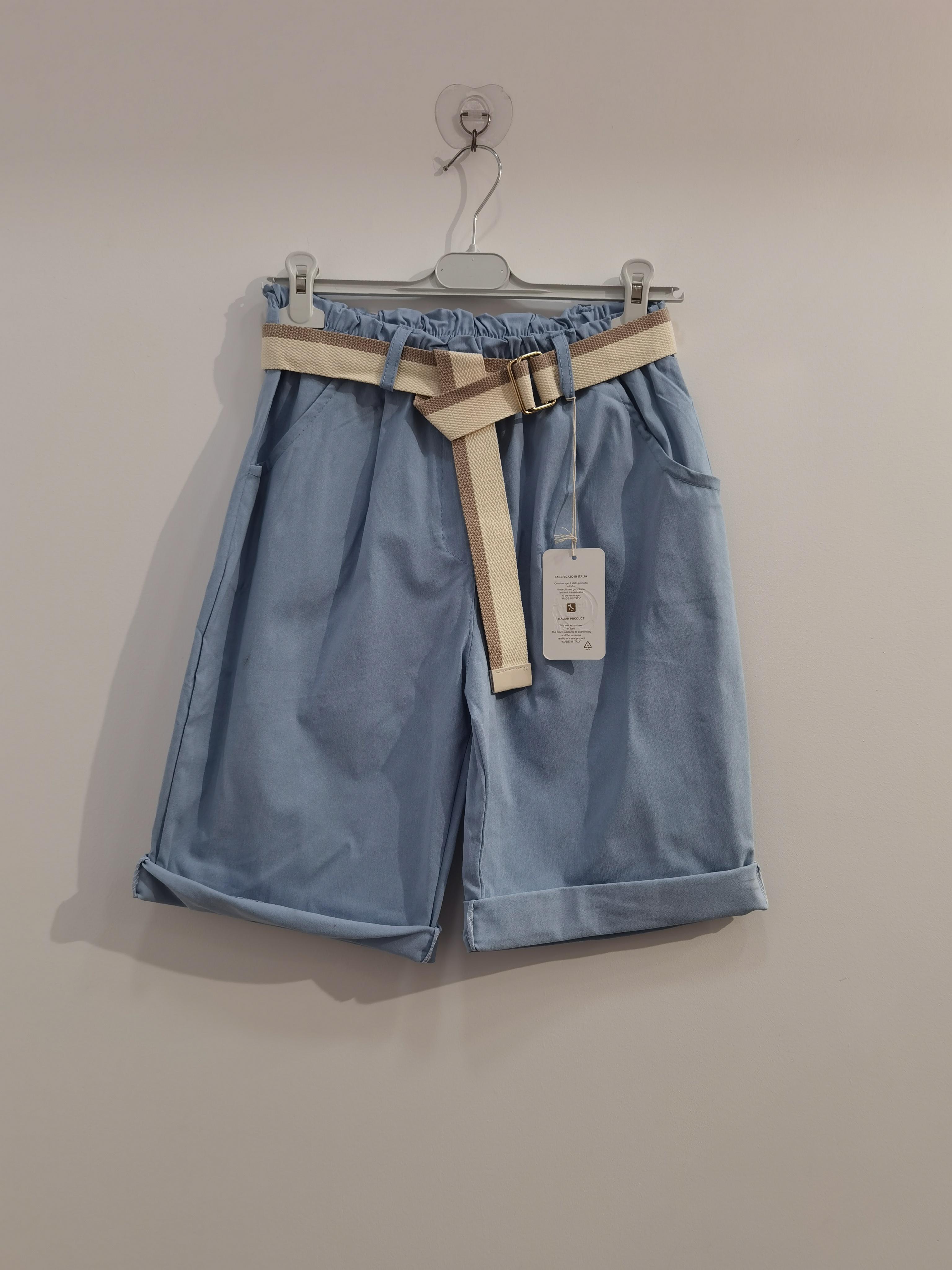 Pantacourts Femme Bleu ciel ROSEMARY COLLECTION BER730 #c Efashion Paris
