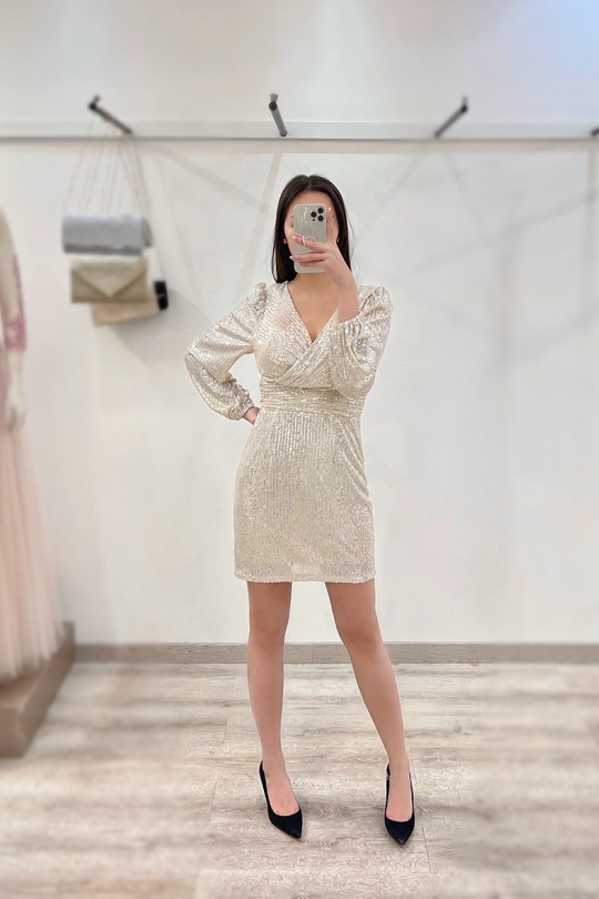 Evening dresses Women Champagne JUJU CHRISTINE R1741 Efashion Paris