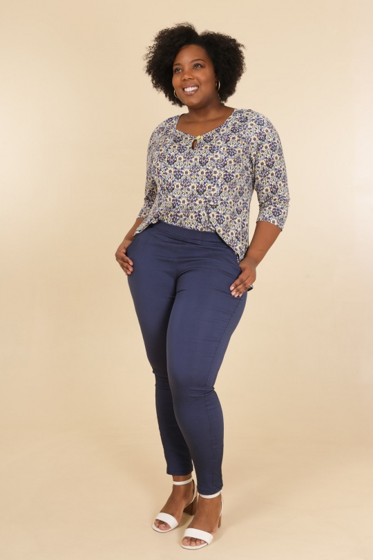 Pantalons Femme Bleu jean VETI STYLE 4057 Efashion Paris