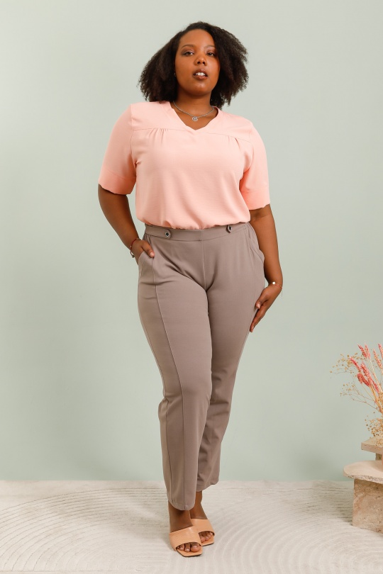 Pantaloni Donna Taupe VETI STYLE 4096 Efashion Paris