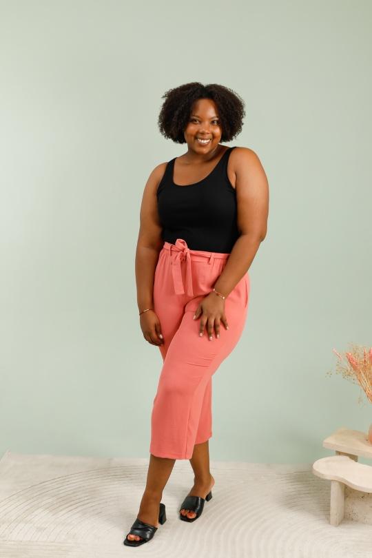 Cropped trousers Women Old pink VETI STYLE 5246 Efashion Paris