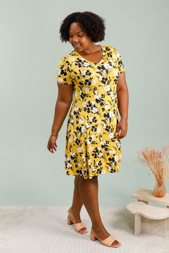 Vestidos y Monos Mujer Yellow VETI STYLE 3767-25AN  Efashion Paris