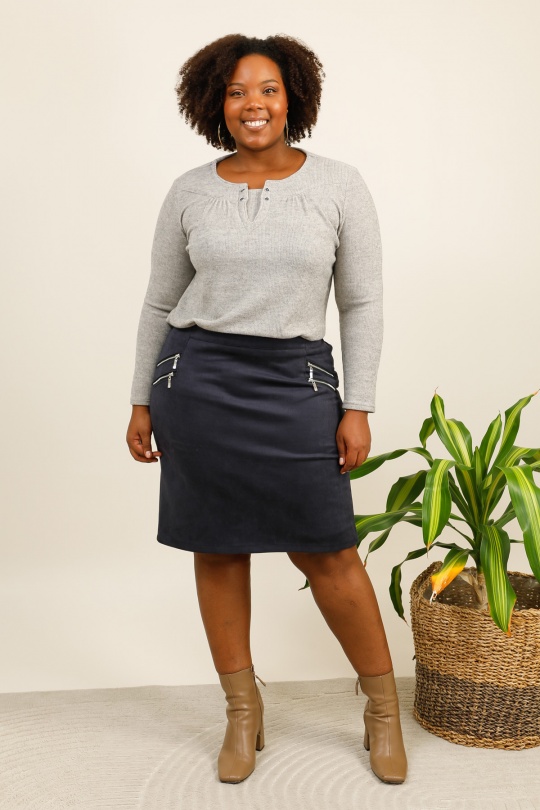 Skirts Women Navy blue VETI STYLE 3521 Efashion Paris