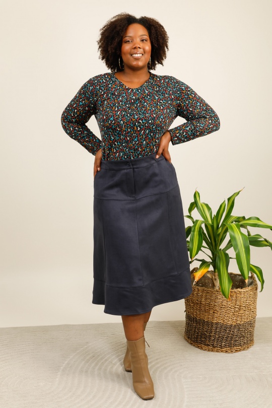 Skirts Women Navy blue VETI STYLE 5417 Efashion Paris