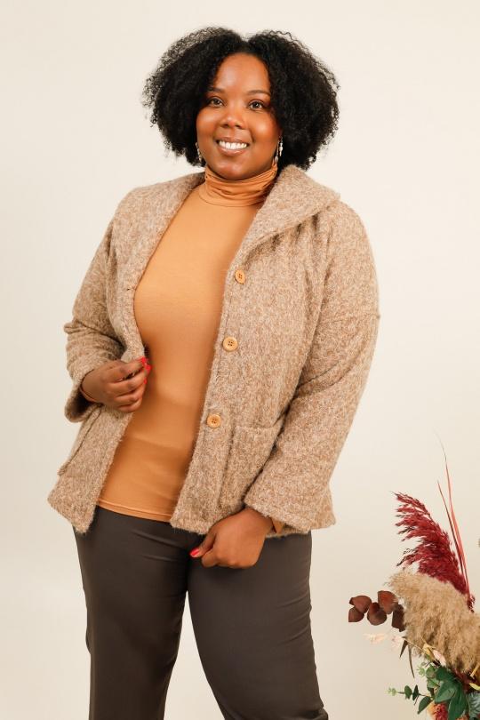 Manteaux Femme Camel VETI STYLE 3267 Efashion Paris