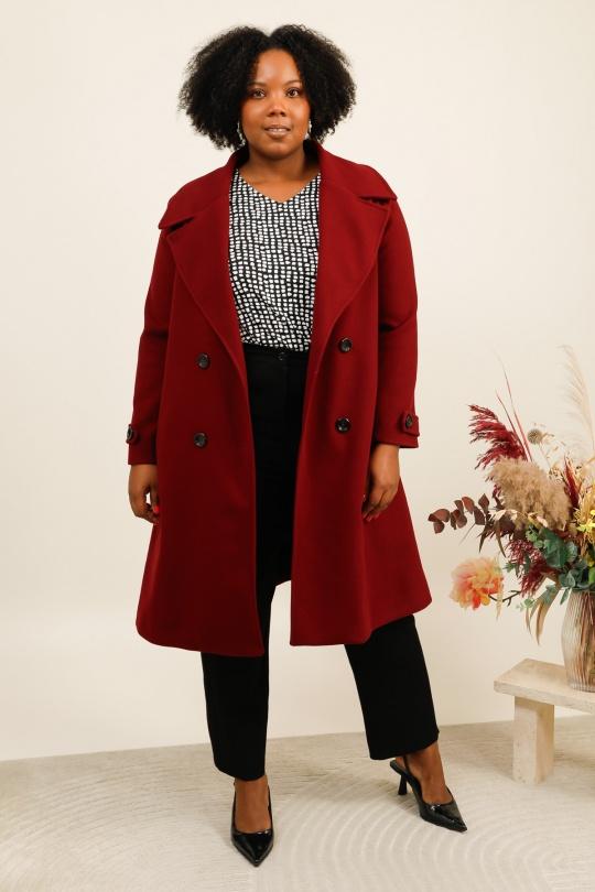 Manteaux Femme Aubergine VETI STYLE 4851 Efashion Paris