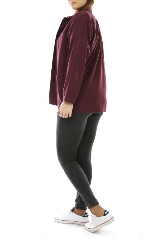 Jackets Women Burgundy VETI STYLE VESTE DAIM Efashion Paris