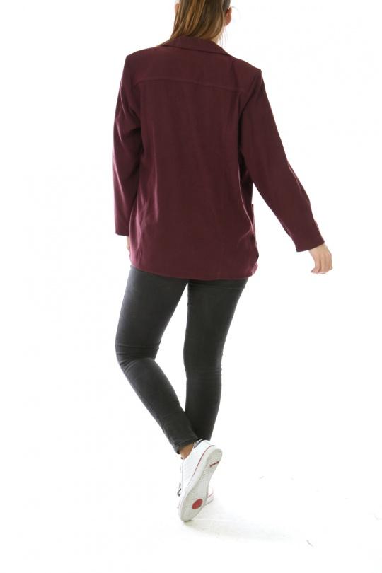 Jackets Women Burgundy VETI STYLE VESTE DAIM Efashion Paris