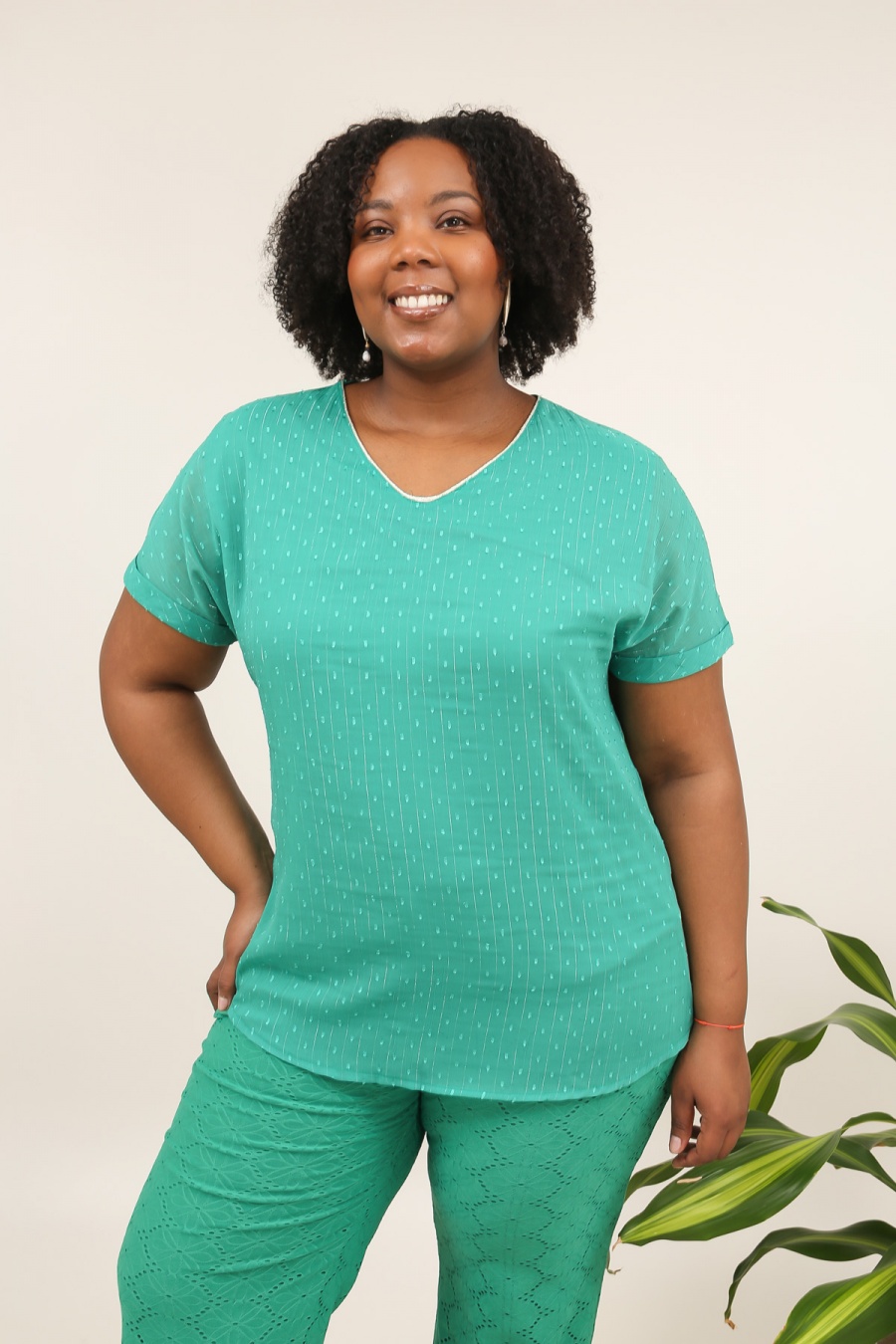 Tuniche Donna Brazil green VETI STYLE 5170 #c Efashion Paris