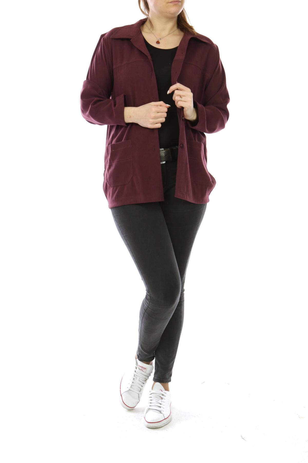 Vestes Femme Bordeaux VETI STYLE VESTE DAIM #c Efashion Paris