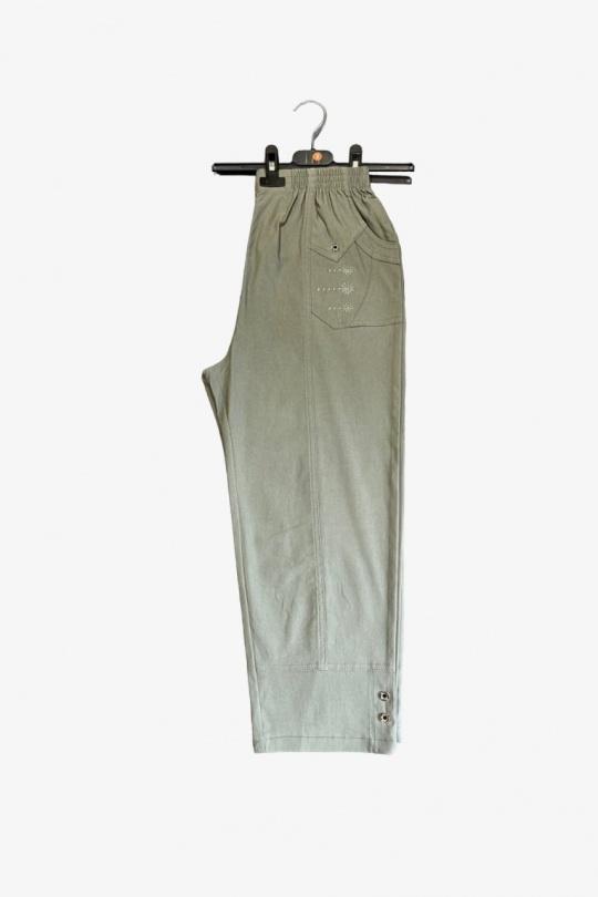 Cropped trousers Women Khaki MELILA L221D Efashion Paris