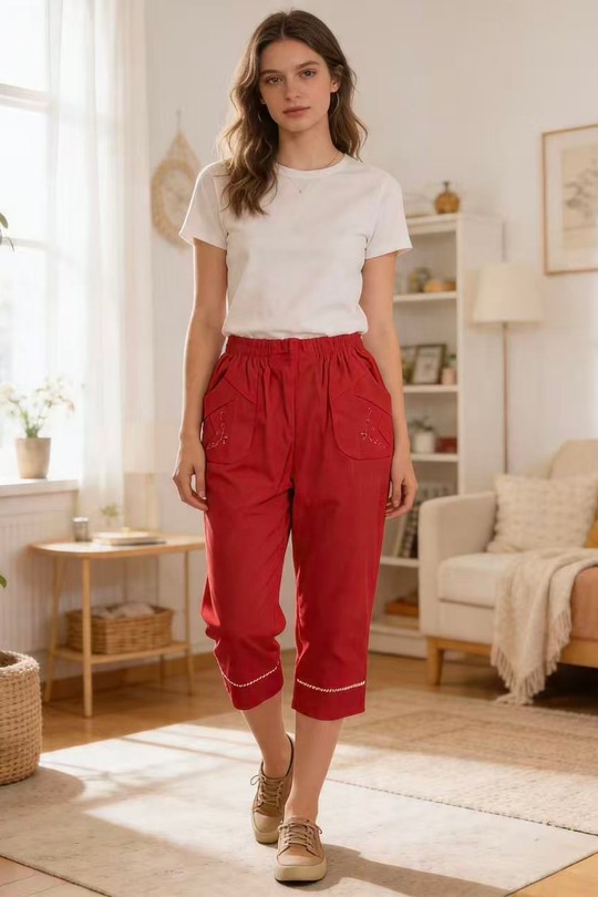 Pantacourts Femme Rouge MELILA L223W Efashion Paris