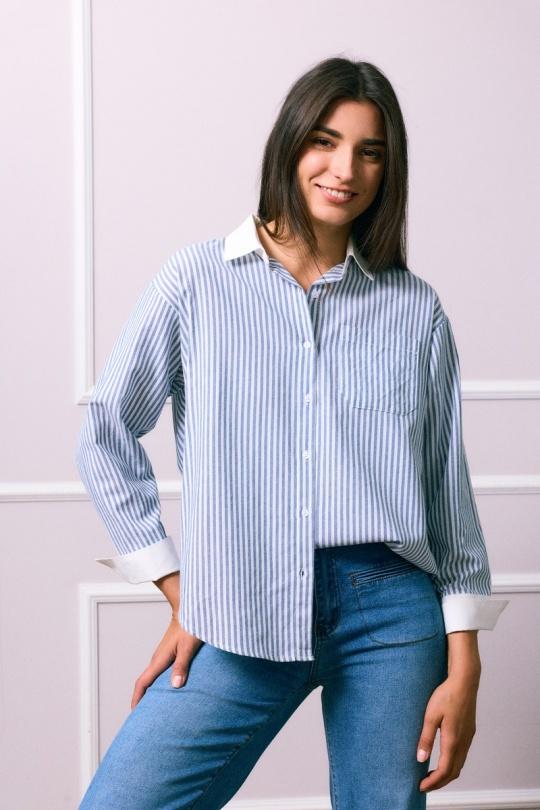 Chemises Femme Bleu SO SWEET CH509 Efashion Paris
