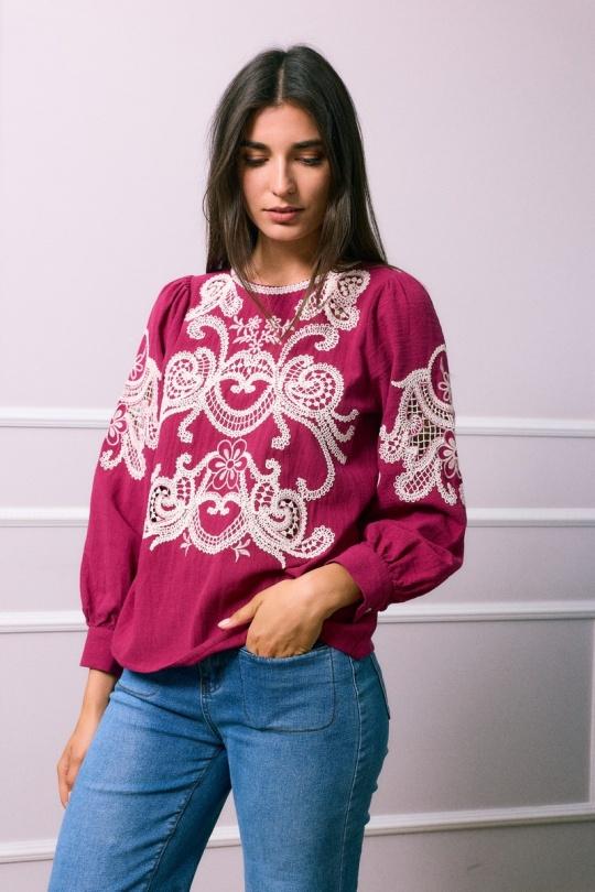 Blouses Femme Prune SO SWEET CH521 Efashion Paris