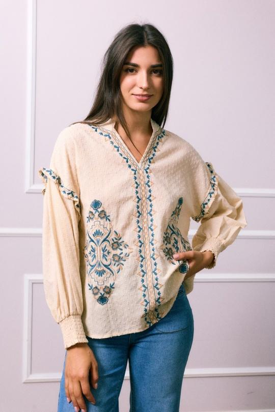 Blouses Women Beige SO SWEET CH522 Efashion Paris