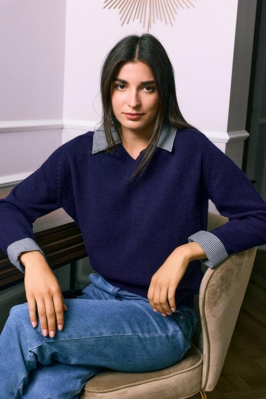 Jumpers Women Navy blue SO SWEET PL3012 Efashion Paris