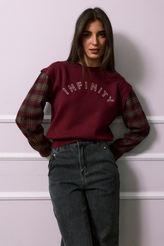 Jumpers Women Burgundy SO SWEET PL3015 Efashion Paris