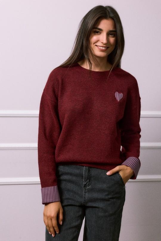 Jumpers Women Burgundy SO SWEET PL3010 Efashion Paris